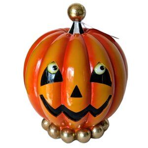 NWT Candy Corn Lane Halloween 10" Pumpkin Table Top Decor